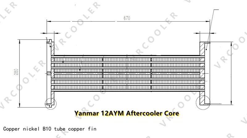 Yanmar 12AYM AfterCooler Core Yanmar 12AYM AfterCooler Core